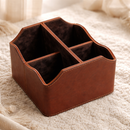 The Sovereign Multi-Tasker: Handcrafted Vegan Leather Divided Organizer Cup (Shiny Orange)-2