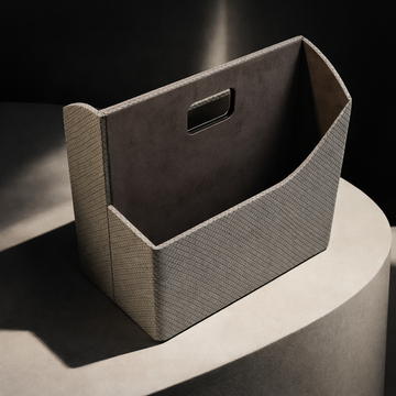 The Executive Desktop Library: Handcrafted Vegan Leather Book & File Organizer (Stone Grey) - 0