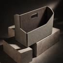 The Executive Desktop Library: Handcrafted Vegan Leather Book & File Organizer (Stone Grey)-5