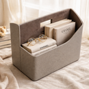 The Executive Desktop Library: Handcrafted Vegan Leather Book & File Organizer (Stone Grey)-3