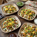 Snack & Chaat Serve Plate Set | Premium Melamine Plates for Indian Serving (Blush Sand)-3