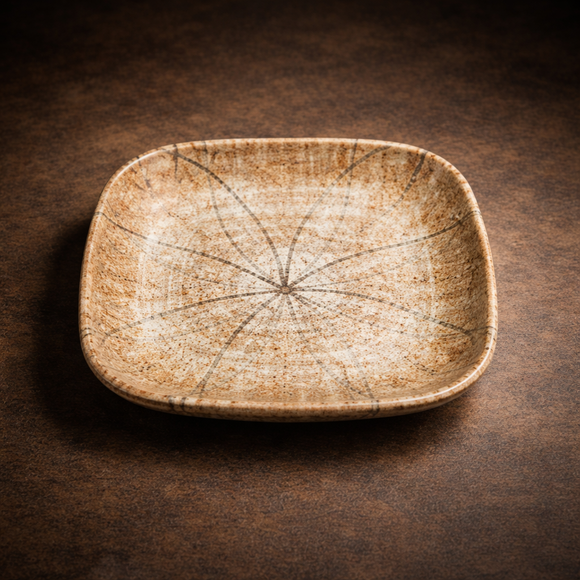 Snack & Chaat Serve Plate Set | Premium Melamine Plates for Indian Serving (Rose Dune)