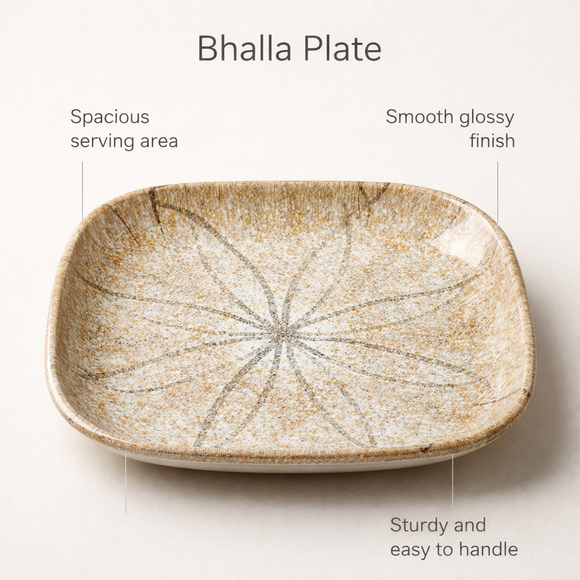 Snack & Chaat Serve Plate Set | Premium Melamine Plates for Indian Serving (Blush Sand)