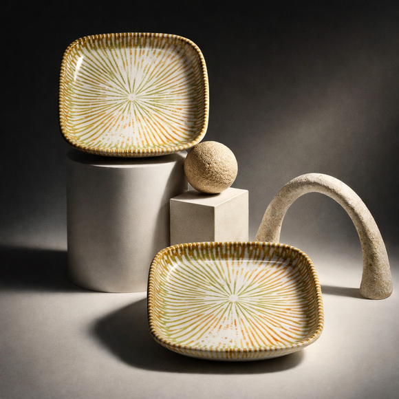 Snack & Chaat Serve Plate Set | Premium Melamine Plates for Indian Serving (Petal Sand)