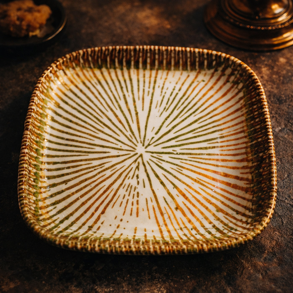 Snack & Chaat Serve Plate Set | Premium Melamine Plates for Indian Serving (Petal Sand)