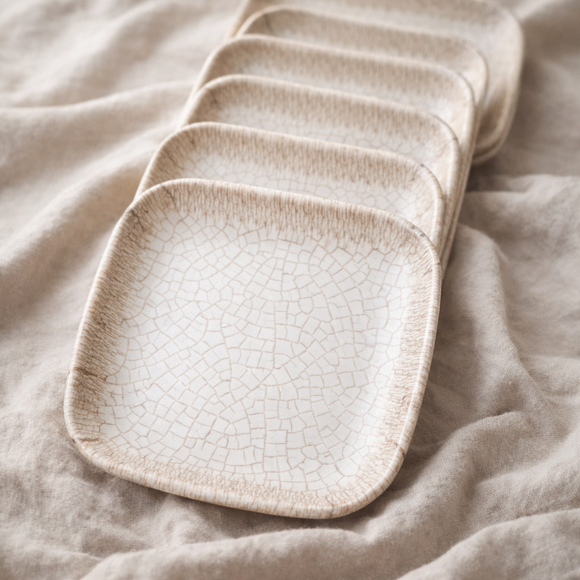 Snack & Chaat Serve Plate Set | Premium Melamine Plates for Indian Serving (Blush Sand)