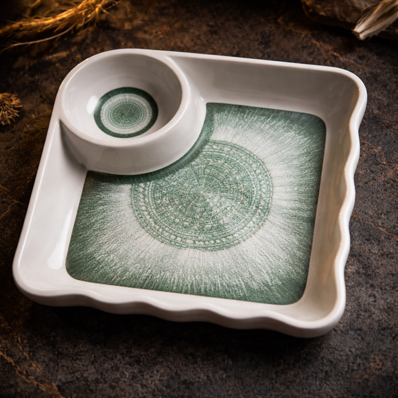 Everyday Serve Plate Set | Lightweight Melamine Plates for Snacks & Small Meals (Rage Green)