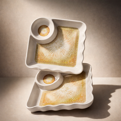 Everyday Serve Plate Set | Lightweight Melamine Plates for Snacks & Small Meals (Desert Blush)