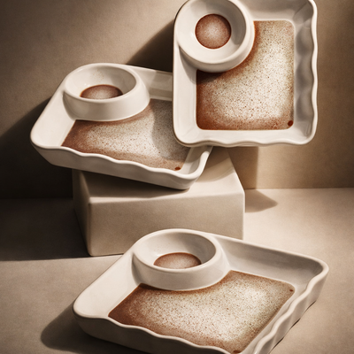 Everyday Serve Plate Set | Lightweight Melamine Plates for Snacks & Small Meals (Bare Dune)