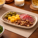 Comfy Homes Serving Platter | Durable, Food-Safe and Eco-Friendly | Platter for Snacks, Fruits, Appetizers & Kitchen Decor - 9" (vory Cloud)-4