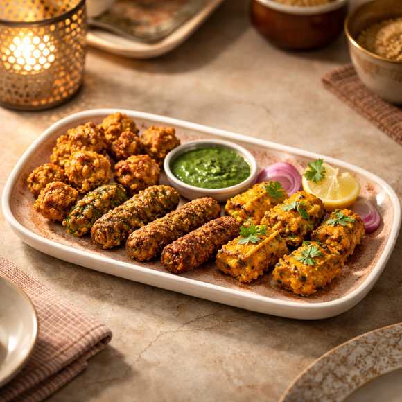 Comfy Homes Serving Platter | Durable, Food-Safe and Eco-Friendly | Platter for Snacks, Fruits, Appetizers & Kitchen Decor - 11" (Olive MIst)