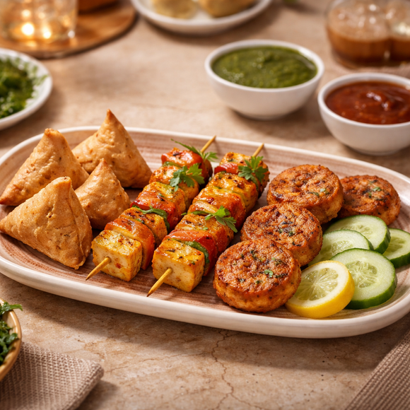 Comfy Homes Serving Platter | Durable, Food-Safe and Eco-Friendly | Platter for Snacks, Fruits, Appetizers & Kitchen Decor - 11" (Stone Ash)