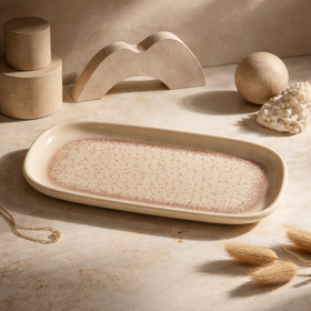 Comfy Homes Serving Platter | Durable, Food-Safe and Eco-Friendly | Platter for Snacks, Fruits, Appetizers & Kitchen Decor - 11" (Stone Ash)