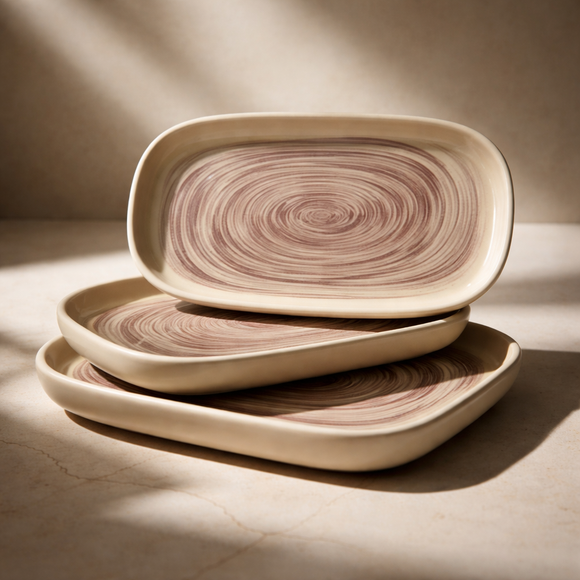 Comfy Homes Serving Platter | Durable, Food-Safe and Eco-Friendly | Platter for Snacks, Fruits, Appetizers & Kitchen Decor - 9" (Olive Mist)