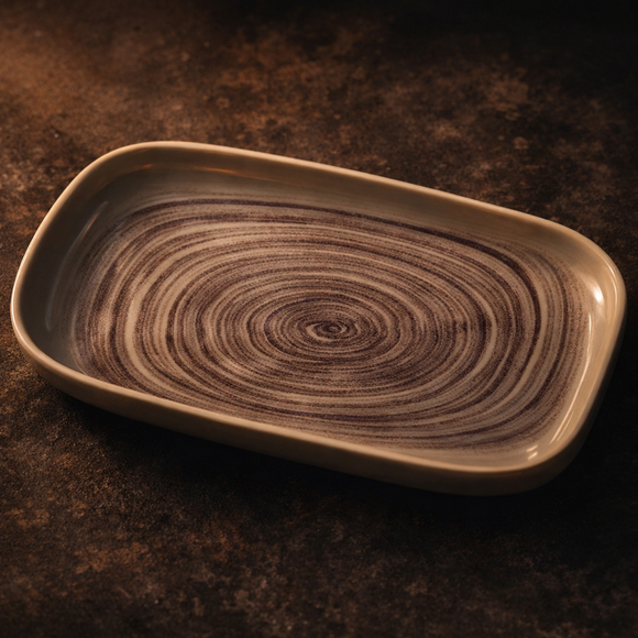 Comfy Homes Serving Platter | Durable, Food-Safe and Eco-Friendly | Platter for Snacks, Fruits, Appetizers & Kitchen Decor - 11" (Olive MIst)