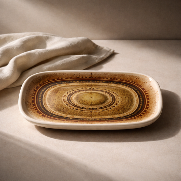 Comfy Homes Serving Platter | Durable, Food-Safe and Eco-Friendly | Platter for Snacks, Fruits, Appetizers & Kitchen Decor - 11" (Rose Sand)