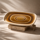 Comfy Homes Serving Platter | Durable, Food-Safe and Eco-Friendly | Platter for Snacks, Fruits, Appetizers & Kitchen Decor - 9" (Rose Sand)-1