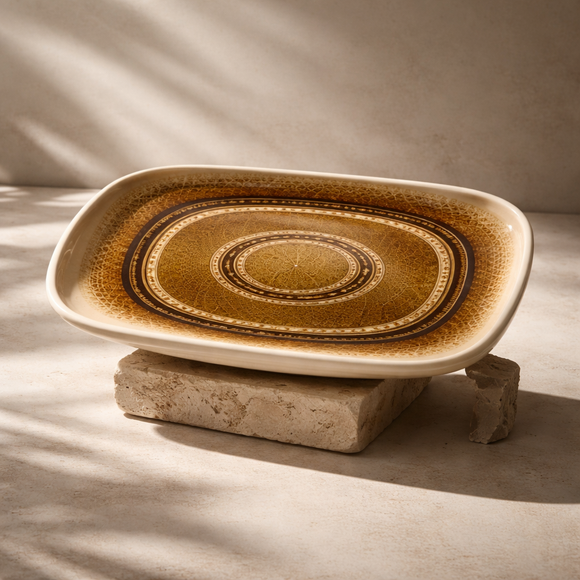 Comfy Homes Serving Platter | Durable, Food-Safe and Eco-Friendly | Platter for Snacks, Fruits, Appetizers & Kitchen Decor - 9" (Rose Sand)