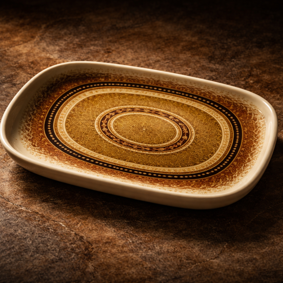 Comfy Homes Serving Platter | Durable, Food-Safe and Eco-Friendly | Platter for Snacks, Fruits, Appetizers & Kitchen Decor - 11" (Rose Sand)