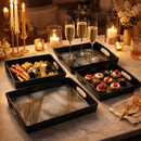 Comfy Homes™ Premium Multi-Purpose Melamine Tray Set (Set of 3)(Small, Medium & Large) (White Pyramids)-5