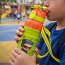 Kids Smart Sipper Bottle with Button-Open Lid, Neck Strap & Helicopter Cap Design (Green Rockstar)-2