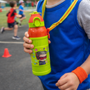 Kids Smart Sipper Bottle with Button-Open Lid, Neck Strap & Helicopter Cap Design (Green Rockstar)-4