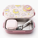 Insulated Steel Lunch Box 500ml with Sweet Box & Spoon | Leak-Proof Kids Tiffin | Hot & Fresh Meals On-the-Go (Pinky Cat)-7