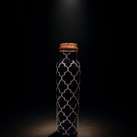 Comfy Homes 100% Copper Water Bottle, 1 Litre | Durable, Leak Proof & Rust Proof | Handicraft Finish & Timeless Luxury Design | Non-Toxic, BPA Free, Boosts Immunity & Yoga Health Benefits (Elite)