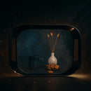 Comfy Homes Durable Multi-Use Premium Printed Rectangular Melamine Serve Ware Set with 3 Trays (Small, Medium & Large) (Quiet Blue)-8