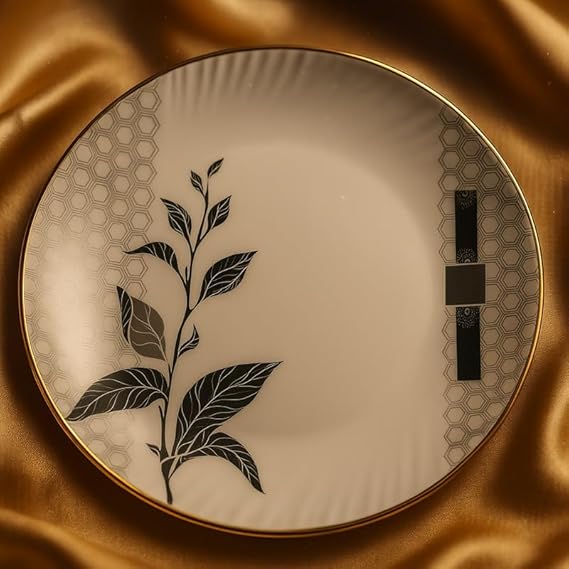 40 Pcs Melamine Dinner Set | Round Design with Dinner Plates, Small Plates, Serving Tray, Bowls with Lids, Spoons & Serving Spoons | Unbreakable & Lightweight Dinnerware (Matte Black)