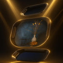 Comfy Homes Durable Multi-Use Premium Printed Rectangular Melamine Serve Ware Set with 3 Trays (Small, Medium & Large) (Quiet Blue)-4