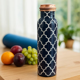 Comfy Homes 100% Copper Water Bottle, 1 Litre | Durable, Leak Proof & Rust Proof | Handicraft Finish & Timeless Luxury Design | Non-Toxic, BPA Free, Boosts Immunity & Yoga Health Benefits (Elite) - 0