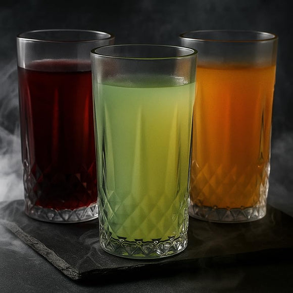 Comfy Homes Premium 300 ml Glass Set, Pack of 6 | Stylish Lead-Free Drinking Glasses for Water, Whiskey, Cocktail, Colddrink & Juice | Elegant Glassware for Home, Bar & Party Use (Terra)