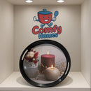 Comfy Homes Round Melamine Tray | Durable, Stackable Serving Tray | Premium Printed Serveware for Kitchen, Dining Table, Coffee Table, Office Desk, Parties, Snacks, Breakfast & More (Candle)-3