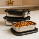 Comfy Homes Stainless Steel Container Set of 2 | Lunch & Storage Box for School, Office | Easy to carry and Durable | 300ml + 600ml-3