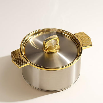 Comfy Homes Inner Stainless Steel Casserole | BPA Free | Food Grade | Easy to Carry | Easy to Store | Chapati | Roti | Curd Maker (Metallic Yellow (2000Ml) (Set of 1))