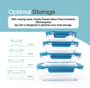 Comfy Homes Collapsible Glass Container Set | Lunch & Storage Box for School, Office | Easy to carry and Durable | 370ml, 640ml, 1040ml, 1500ml (Glass, 4)-7