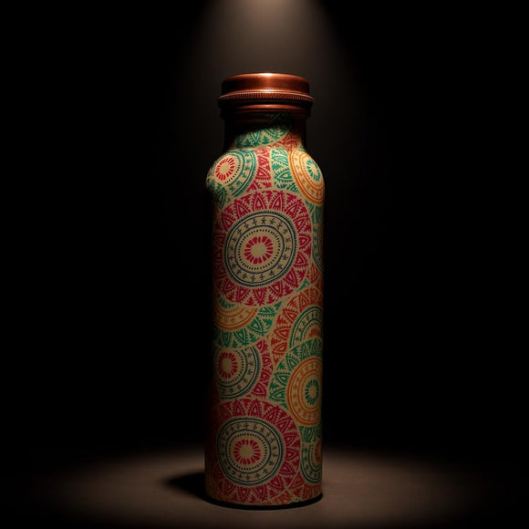 Comfy Homes 100% Copper Water Bottle, 1 Litre | Durable, Leak Proof & Rust Proof | Handicraft Finish & Timeless Luxury Design | Non-Toxic, BPA Free, Boosts Immunity & Yoga Health Benefits (Legacy)