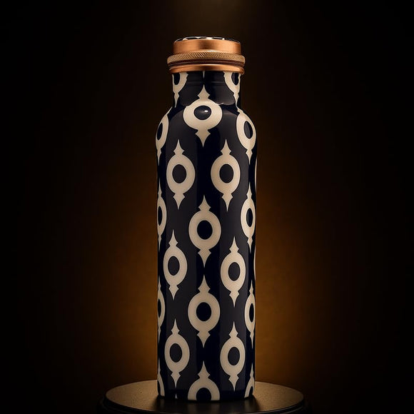 Comfy Homes 100% Copper Water Bottle, 1 Litre | Durable, Leak Proof & Rust Proof | Handicraft Finish & Timeless Luxury Design | Non-Toxic, BPA Free, Boosts Immunity & Yoga Health Benefits (Eternal)