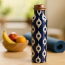 Comfy Homes 100% Copper Water Bottle, 1 Litre | Durable, Leak Proof & Rust Proof | Handicraft Finish & Timeless Luxury Design | Non-Toxic, BPA Free, Boosts Immunity & Yoga Health Benefits (Eternal)-3