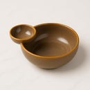 Comfy Homes Ceramic Dual Delight Chip and Dip Platter | Elegant Stoneware Snack & Dinner Plate | Stylish Brown Modern Design | Ideal for Starters, Snacks, Desserts & Parties-1