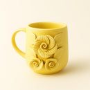 Comfy Homes Ceramic Milk and Coffee Mug | Premium Stoneware Cup for Hot & Cold Beverages | Stylish Brown Modern Design | Perfect for Tea, Milk, Coffee & Gifting (Yellow)-1