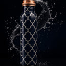 Comfy Homes 100% Copper Water Bottle, 1 Litre | Durable, Leak Proof & Rust Proof | Handicraft Finish & Timeless Luxury Design | Non-Toxic, BPA Free, Boosts Immunity & Yoga Health Benefits (Elite)-1