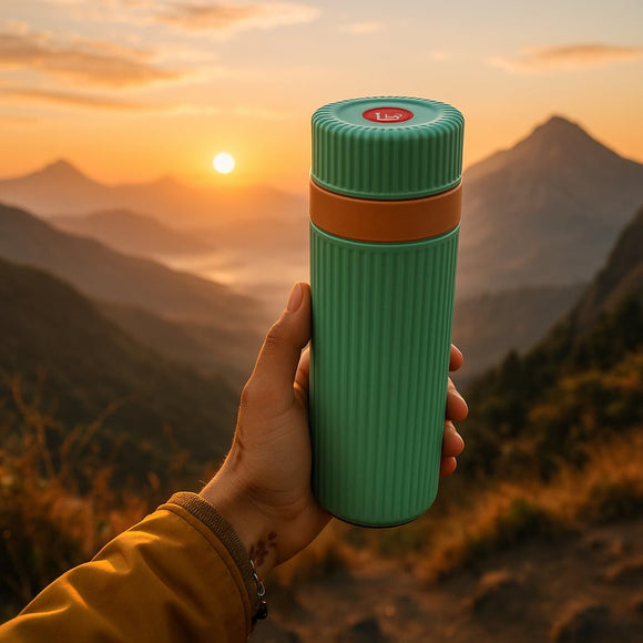 Comfy Homes 500ml Water Bottle | Inner Steel Insulation Keeps Drinks Hot & Cold for Hours | Compact, Lightweight & Leakproof | Ideal for Travel, Office, Gym, School & Outdoor Use (Green)