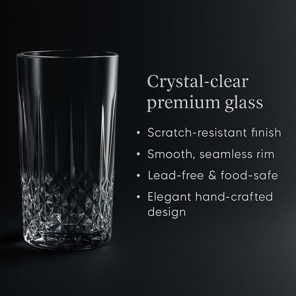 Comfy Homes Premium 300 ml Glass Set, Pack of 6 | Stylish Lead-Free Drinking Glasses for Water, Whiskey, Cocktail, Colddrink & Juice | Elegant Glassware for Home, Bar & Party Use (Terra)