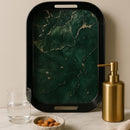 Comfy Homes Durable Multi-Use Premium Printed Rectangular Melamine Serve Ware Set with 3 Trays (Small, Medium & Large) (Sea Breeze)-3