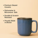 Comfy Homes Ceramic Milk and Coffee Mug | Premium Stoneware Cup for Hot & Cold Beverages | Stylish Brown Modern Design | Perfect for Tea, Milk, Coffee & Gifting (Rustic Blue)-6