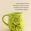 Comfy Homes Ceramic Milk and Coffee Mug | Premium Stoneware Cup for Hot & Cold Beverages | Stylish Brown Modern Design | Perfect for Tea, Milk, Coffee & Gifting (Green)-6