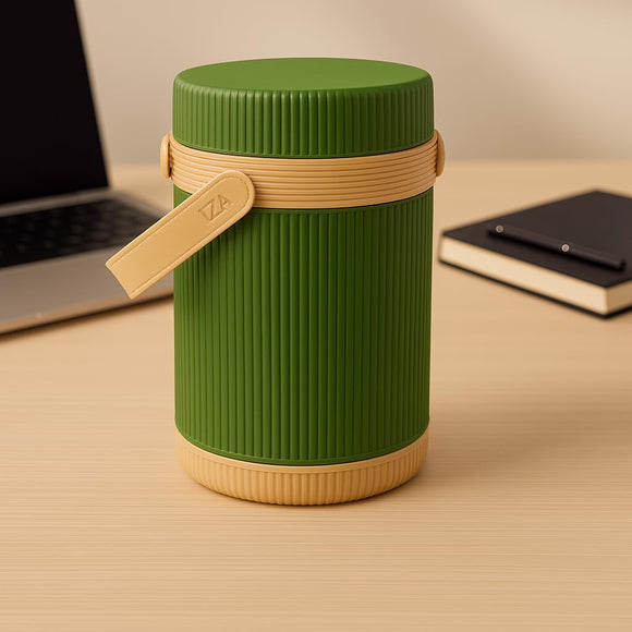 Comfy Homes Hot Pot Tiffin with 4 Stainless Steel Containers | Daily Meal Lunch Box for Office, College, School & Outdoors | Food Grade, Leak-Proof & Easy to Carry  (Green)