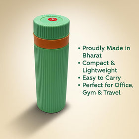 Comfy Homes 500ml Water Bottle | Inner Steel Insulation Keeps Drinks Hot & Cold for Hours | Compact, Lightweight & Leakproof | Ideal for Travel, Office, Gym, School & Outdoor Use (Green) - 0
